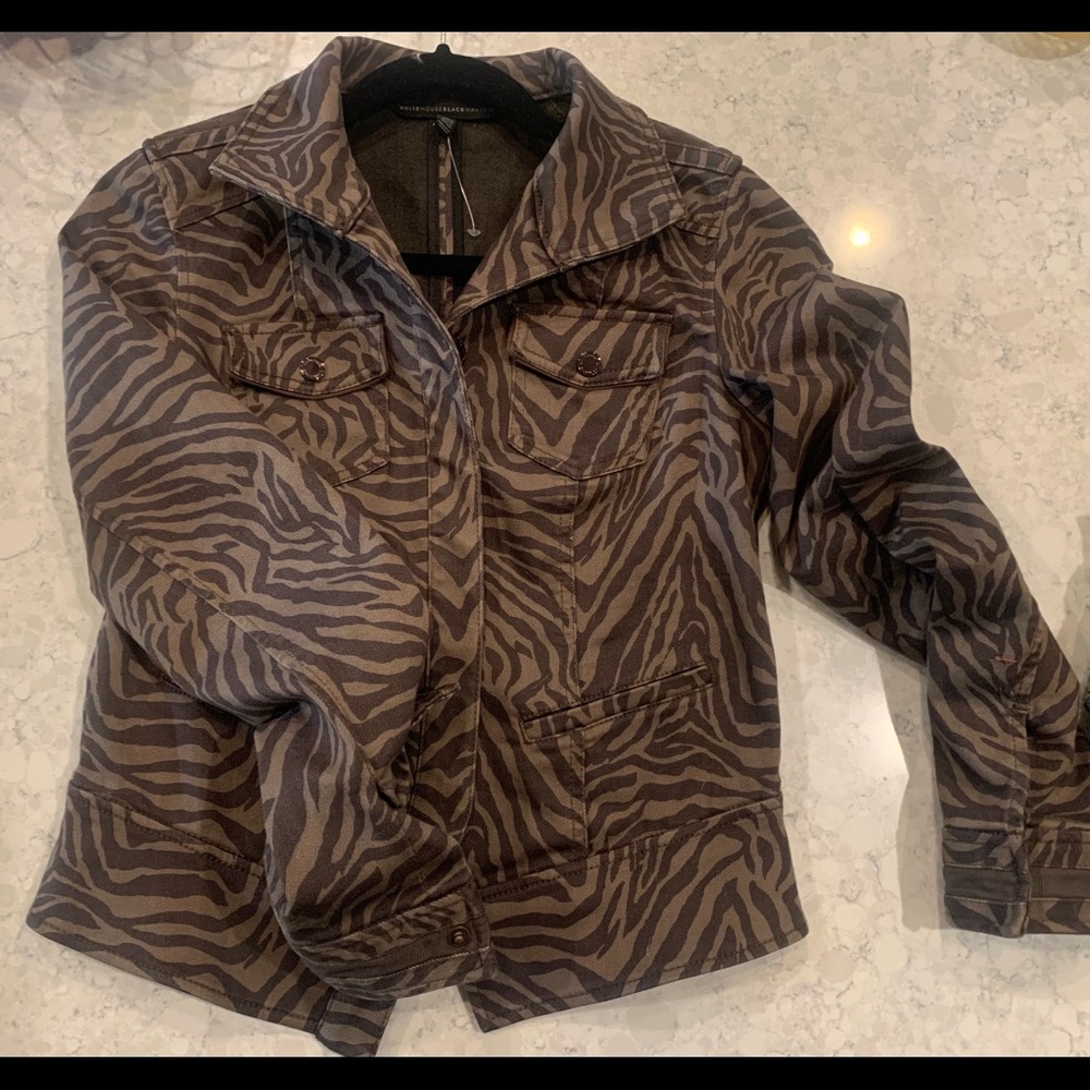 White House Black Market zebra print jacket
